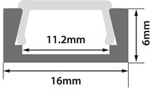 Aluminium LED Tape Profile - Shallow S 