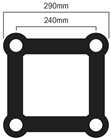 Black Quad Trussing 290 4 Way Cross  