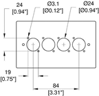 FRONT PANEL DBL GANG WALL BOX - 4x%2 