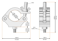 Half Coupler 48-51mm 750Kg - Choice of 