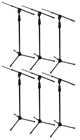 Six Microphone Stands with Single Hand%2 