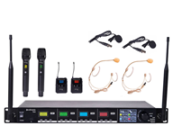 UHF Wireless Microphone System with Beltpack & Handheld Mics 4 Channels