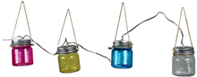 Solar LED Coloured Glass Jar String Li 