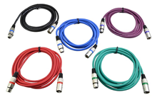 10m XLR Cables - Pack of 5 Multi-Col 