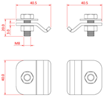 Doughty Studio Rail 60-40mm Rail Clamps 