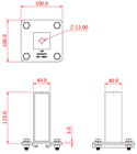 Doughty Studio Rail 60 Adjustable Stud%2 