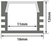 Aluminium LED Tape Profile - Deep Sect 