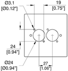 FRONT PANEL SGL GANG WALL BOX - 2x%2 