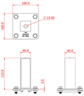 Doughty Studio Rail 60 Adjustable Stud%2 