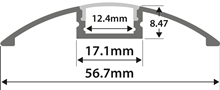 Aluminium LED Tape Profile - Raised Ba 