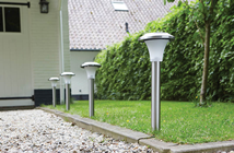 Solar Powered LED Post Light with Dusk 