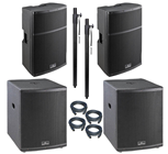 Large 4400 Watt Active PA System 15 