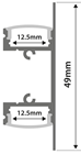 Aluminium LED Tape Profile - 2 Way B 