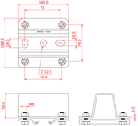 Doughty Studio Rail 60 Ceiling Bracket%2 