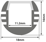 Aluminium LED Tape Profile - Round Sec 