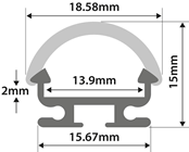 Aluminium LED Tape Profile - D Section 