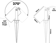 LED Outdoor Spotlight With Ground Spike% 