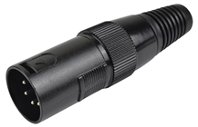 XLR DMX Connector Male 5 pin Black 